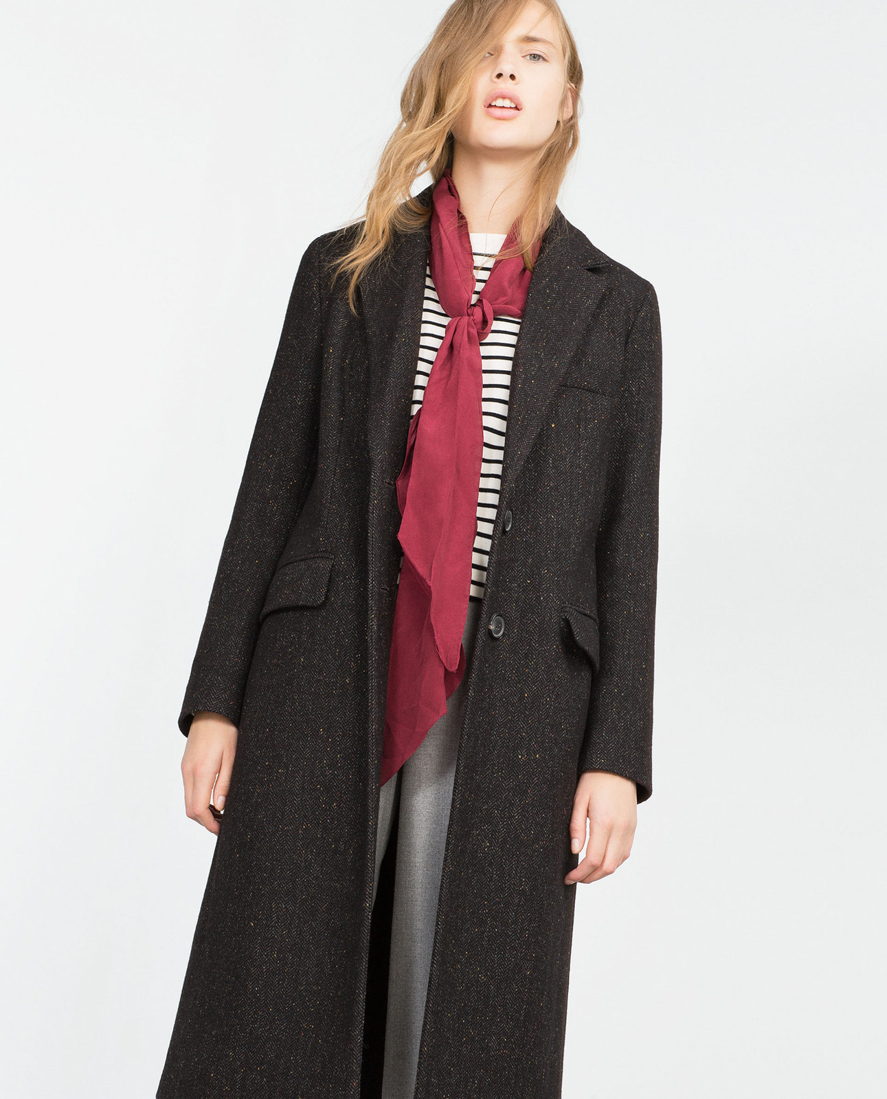 Zara egyenes szabású női kabát 2015.10.15 fotója