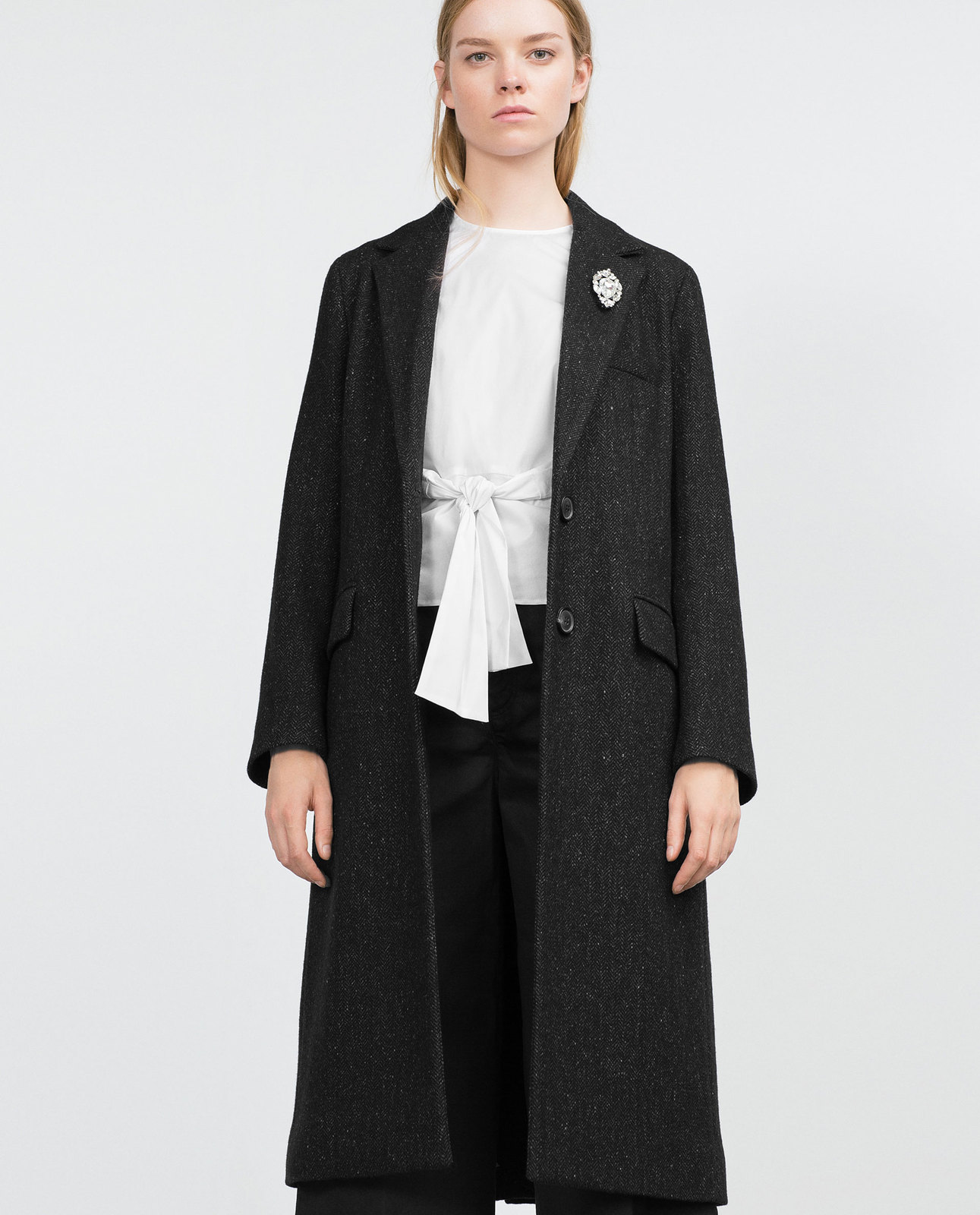 Zara női egyenes szabású kabát 2015 fotója