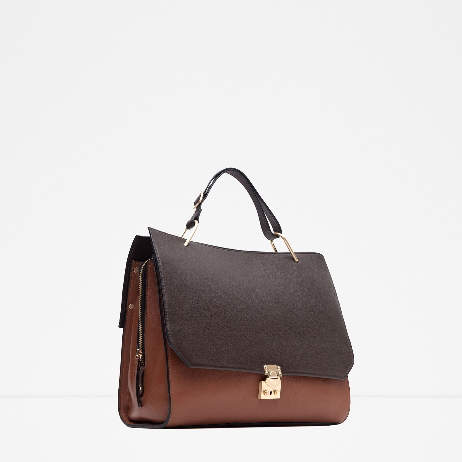 Zara kétszínű bőr női táska 2015.10.15 fotója