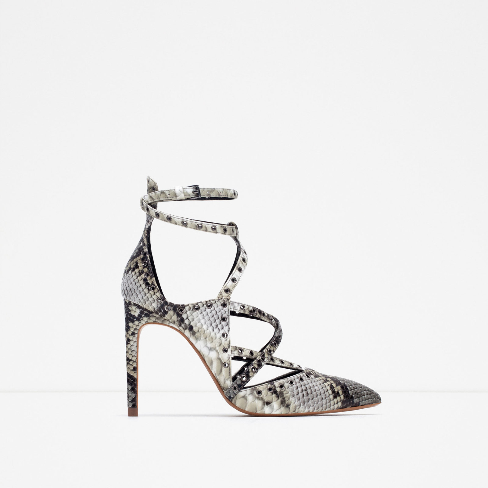 Zara női mintás magassarkú cipő fotója