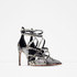 Zara női mintás magassarkú cipő