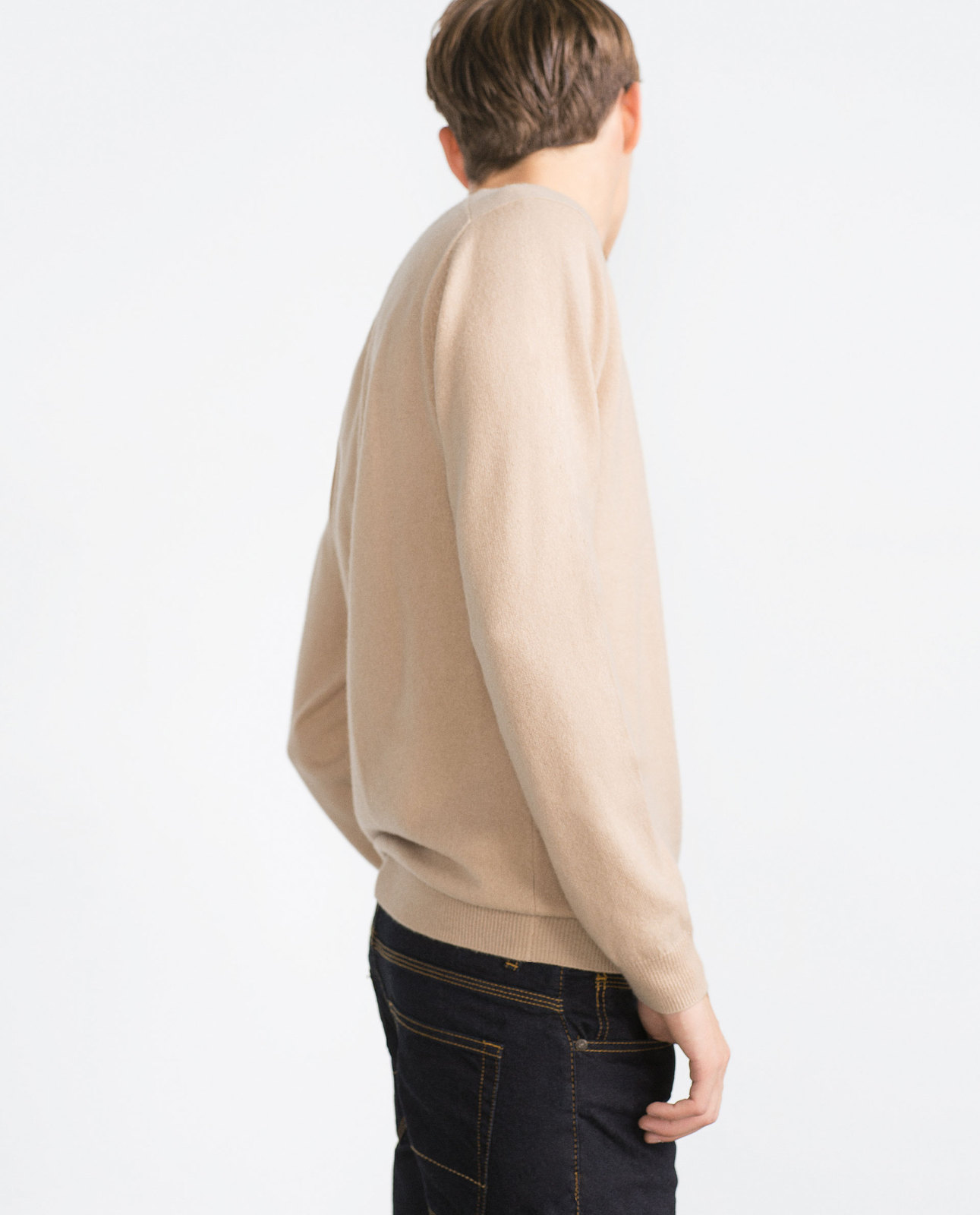 Zara férfi bézs kasmír pulóver 2015.10.16 #89025 fotója