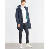 Zara kék kapucnis téli kabát kép