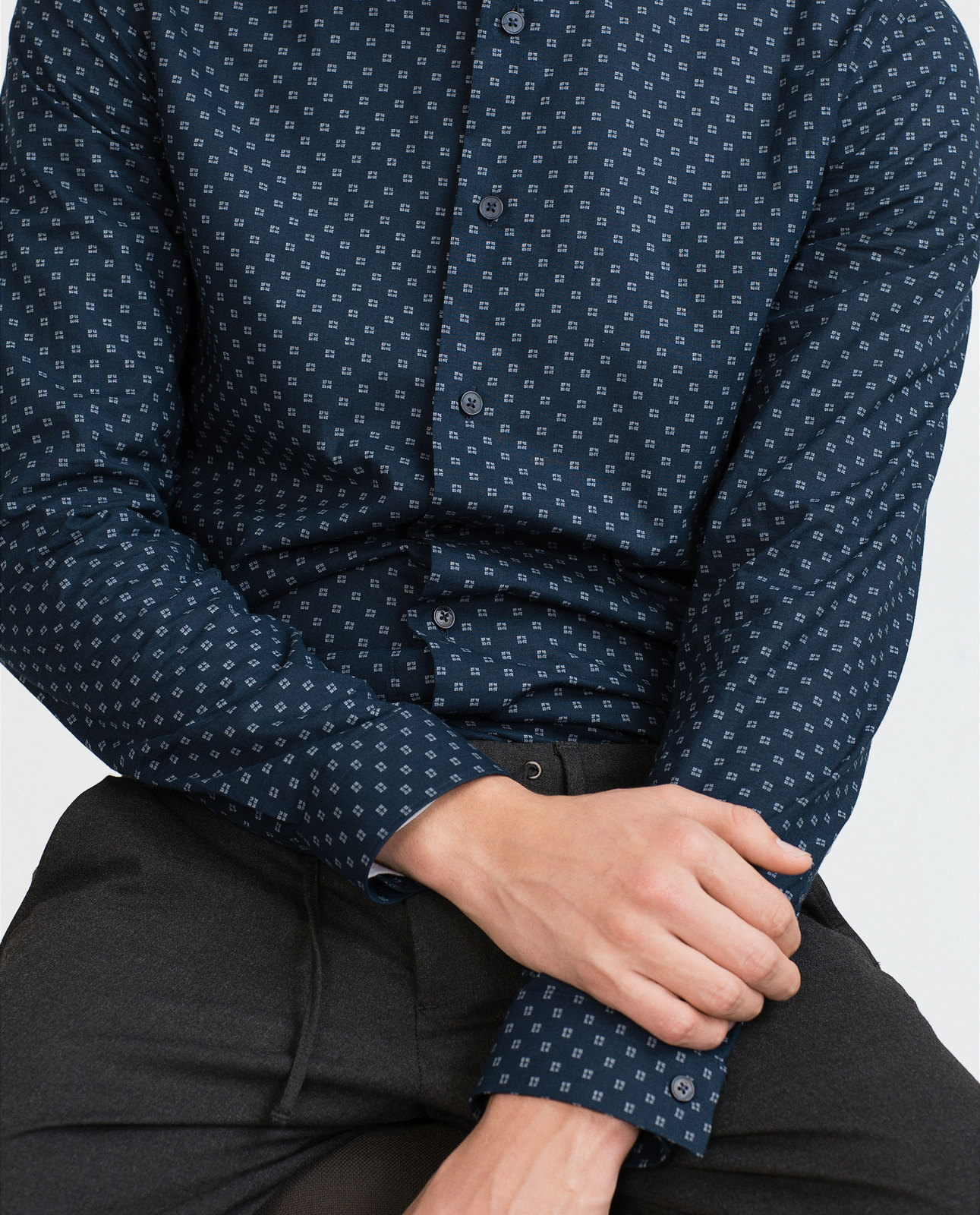 Zara mintás kék férfi ing 2015.10.15 #89363 fotója