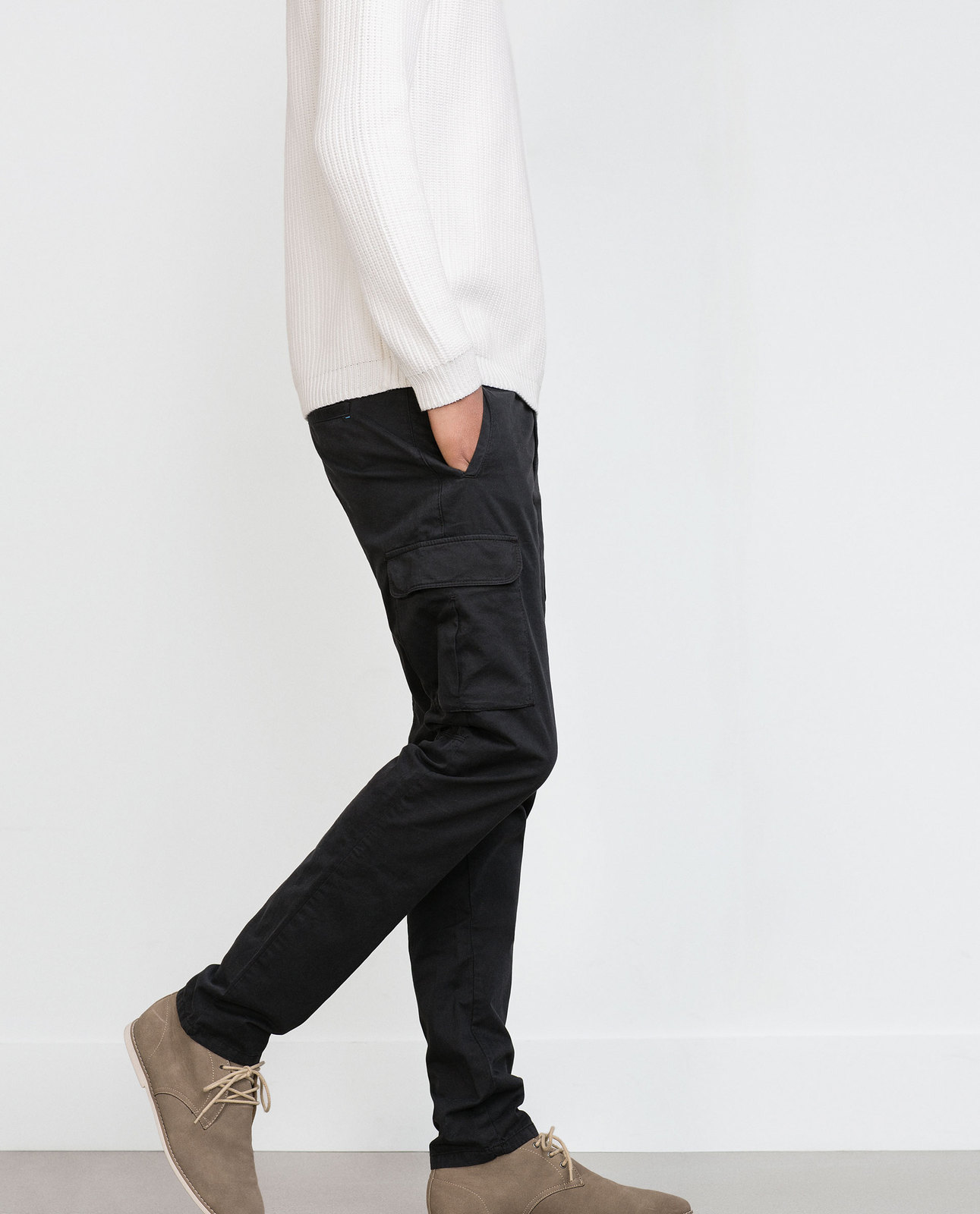Zara férfi fekete cargo nadrág 2015.10.16 fotója