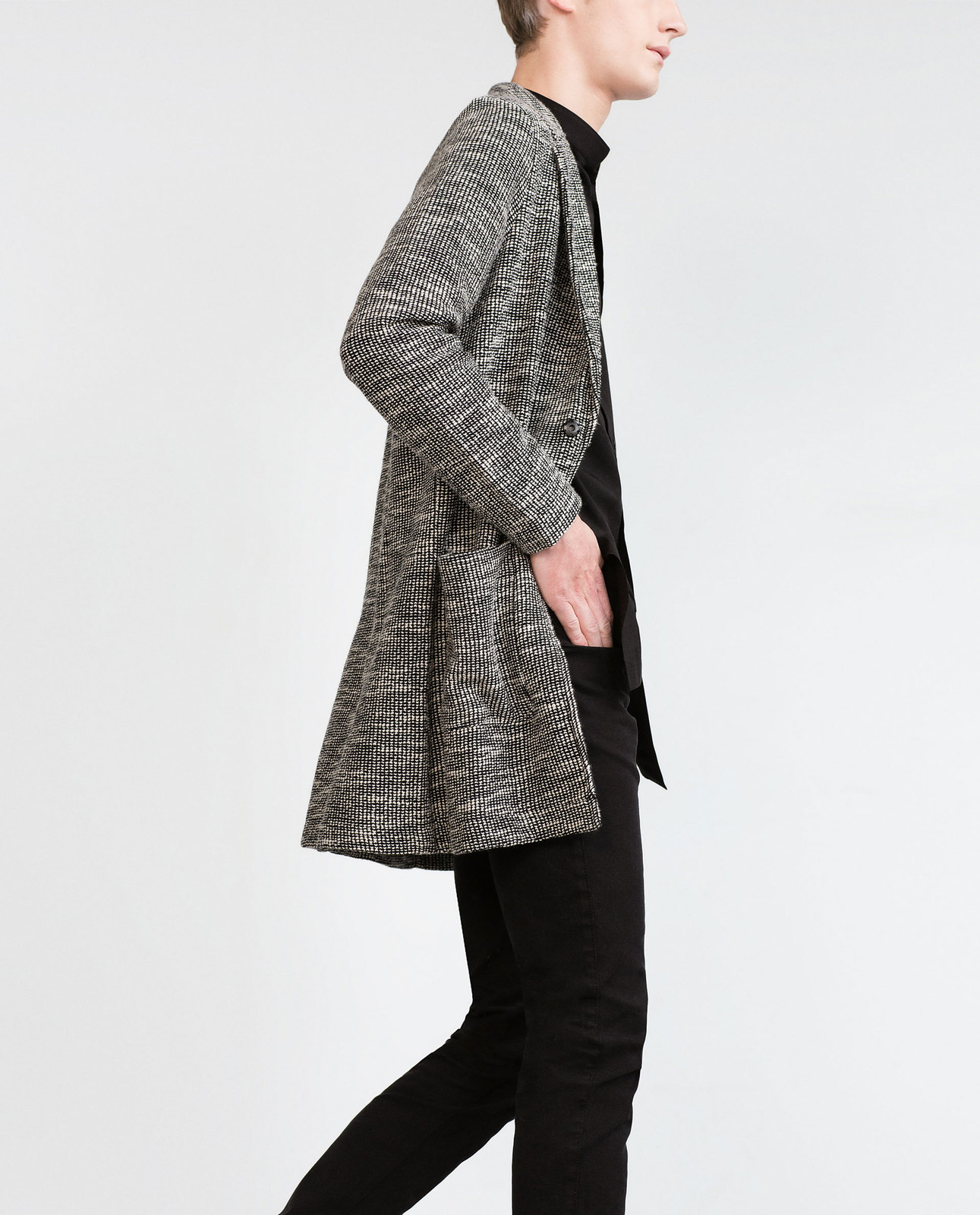 Zara szürke férfi kabát pulóver 2015.10.16 fotója