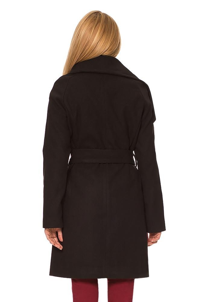 Orsay hosszú fekete női tépőzáras kabát övvel 2015 fotója