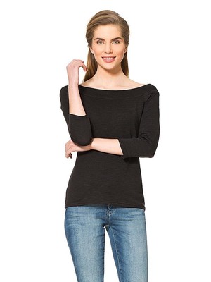 Orsay csábos fekete 3/4-es ujjú dzsörzé hosszú ujjú póló