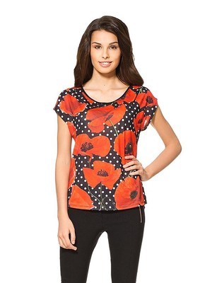 Orsay női T-Shirt nagy pipacs mintával