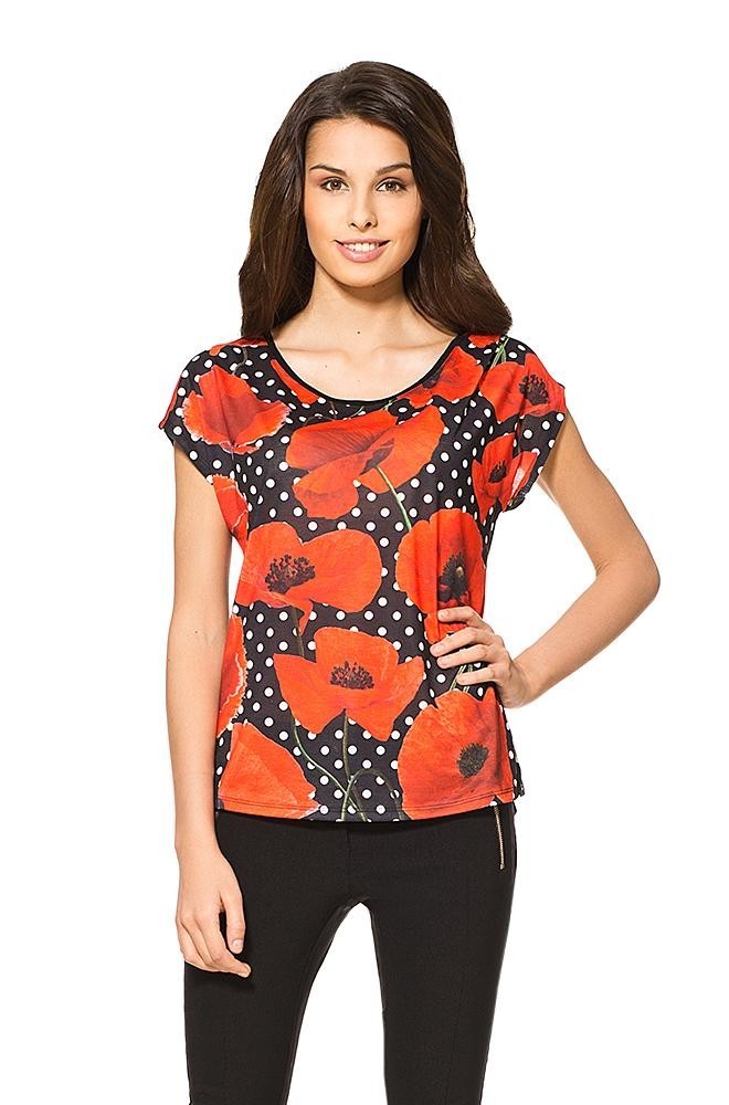 Orsay női T-Shirt nagy pipacs mintával fotója