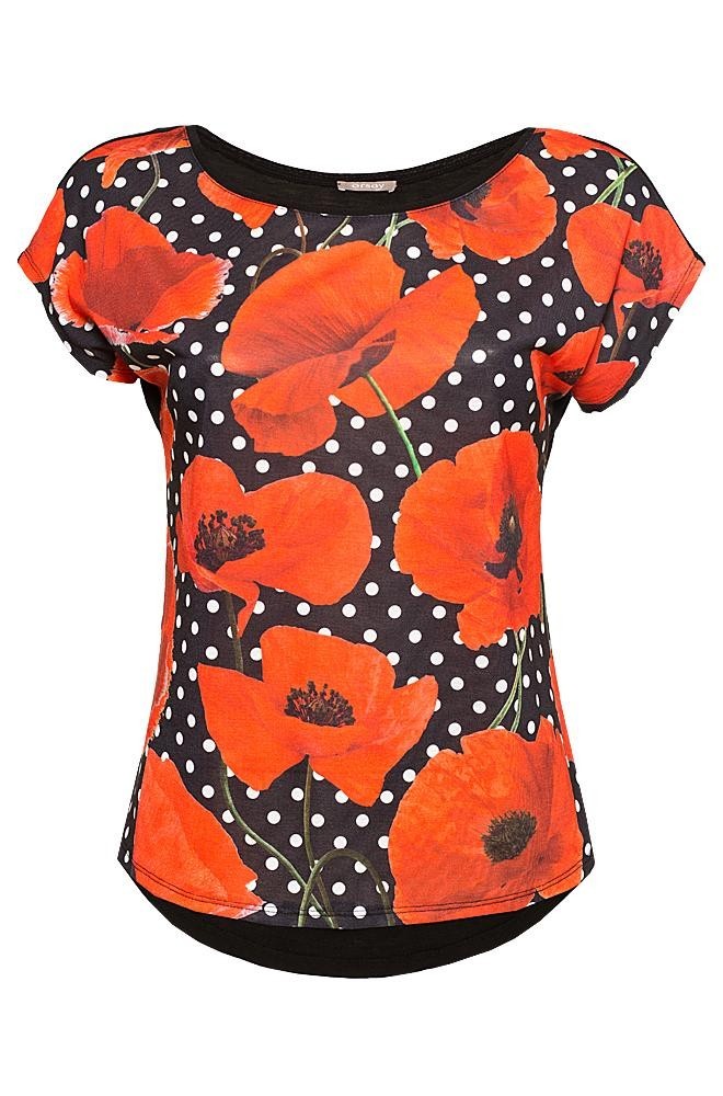 Orsay női T-Shirt nagy pipacs mintával 2015.02.22 fotója