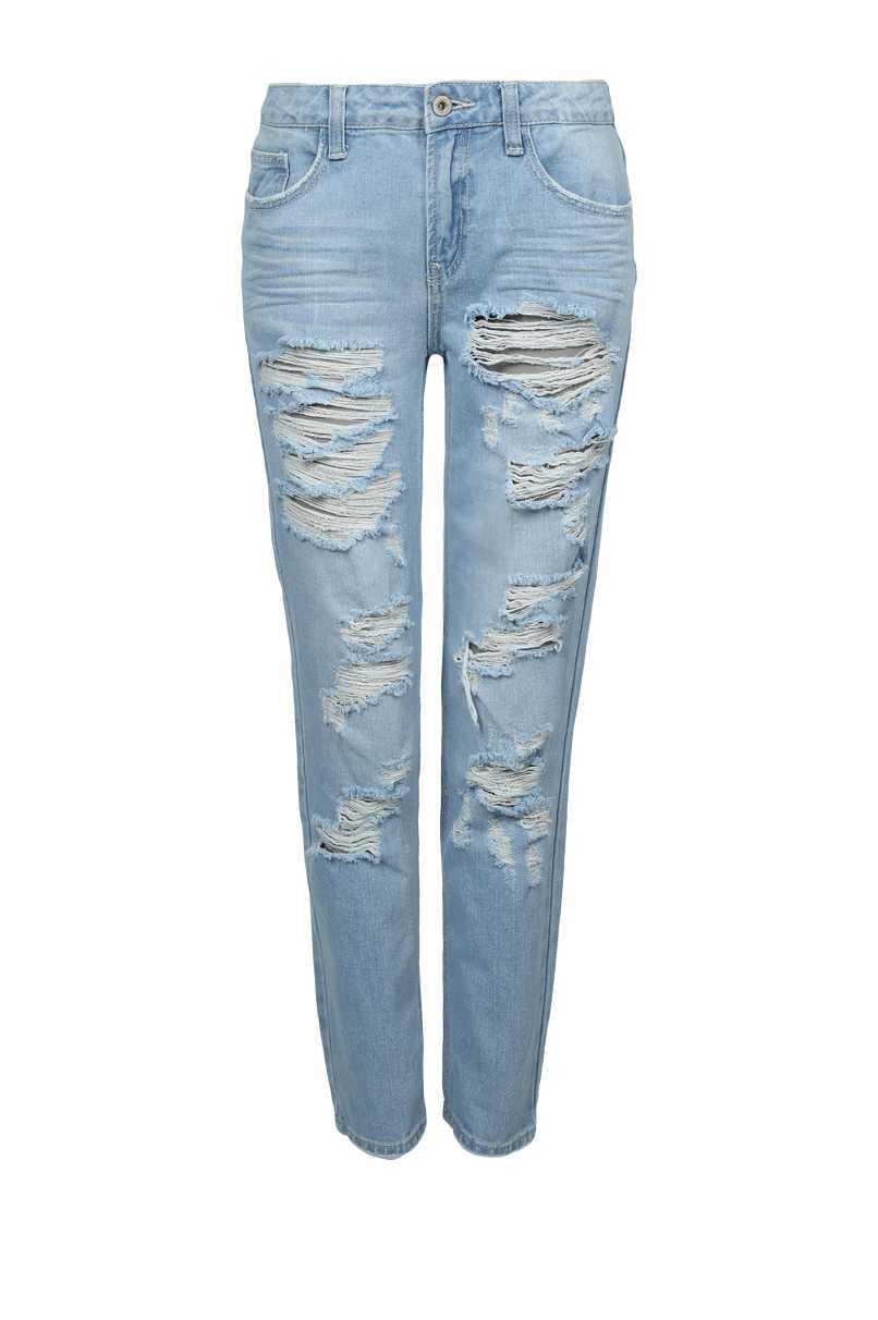 Tally Weijl kék extrém szakadt boyfriend jeans fotója