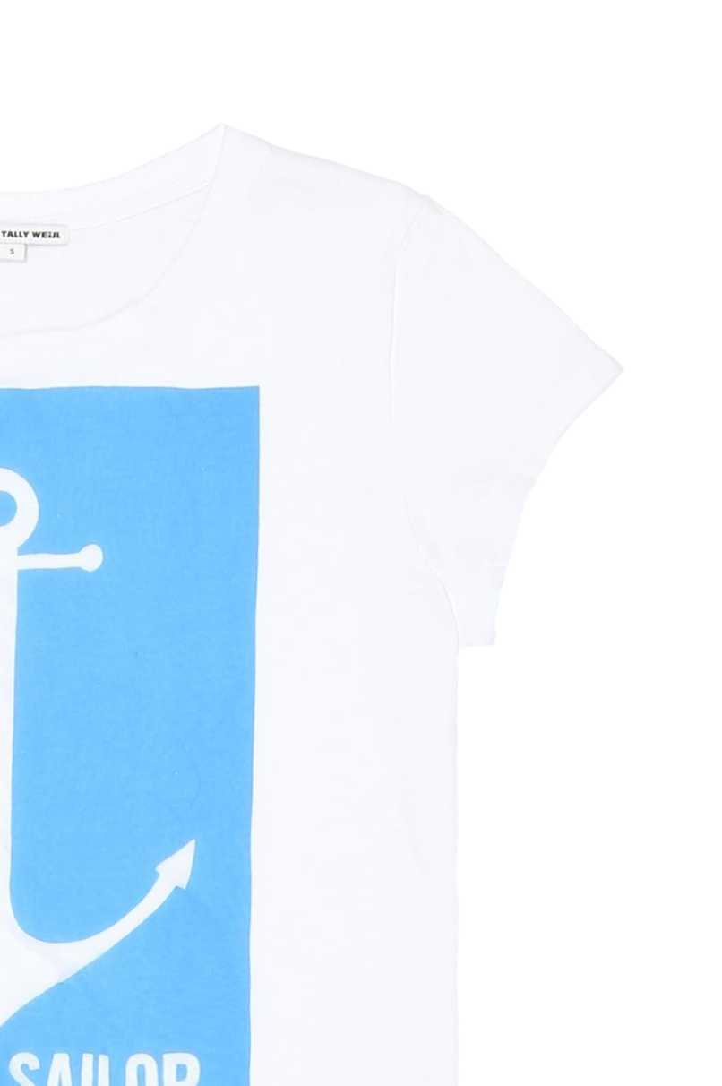 Tally Weijl fehér "Horgony" grafikás T-shirt 2015 fotója