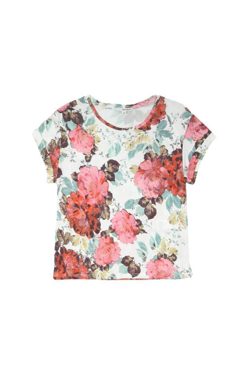 Tally Weijl fehér & pink virágmintás T-Shirt fotója