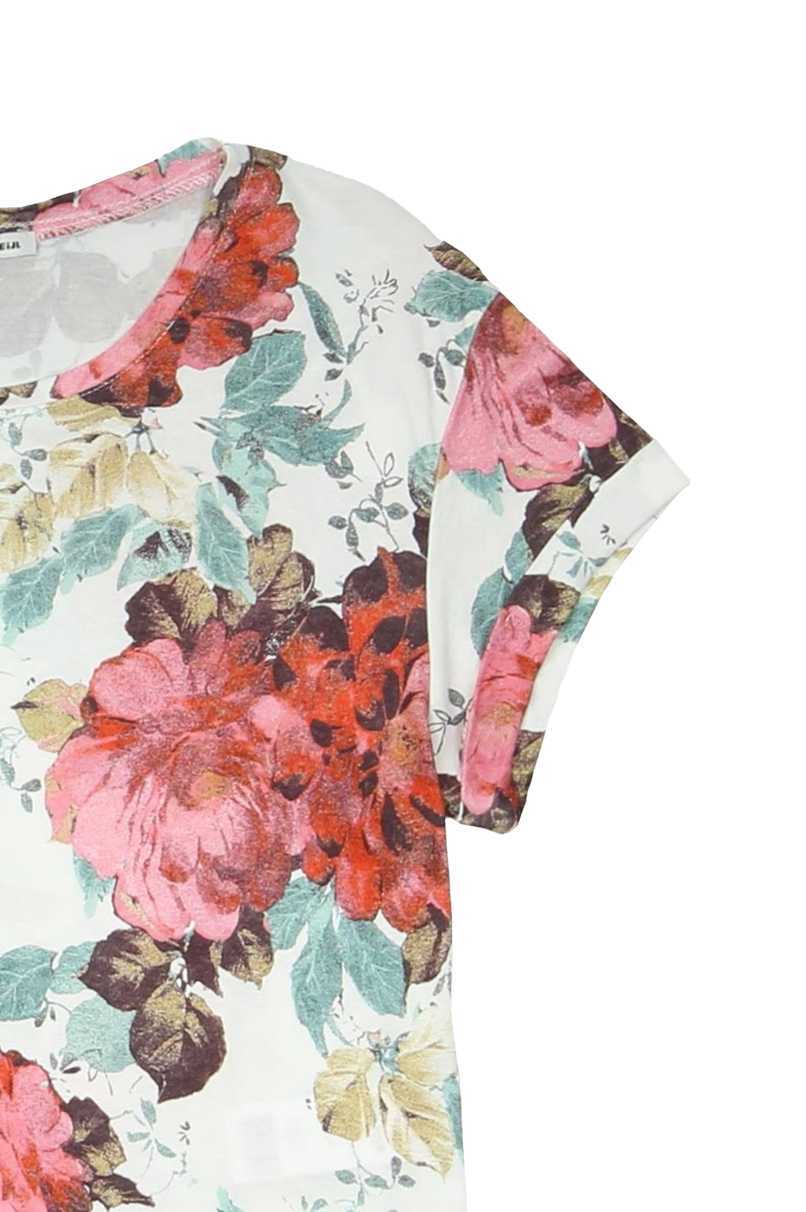 Tally Weijl fehér & pink virágmintás T-Shirt 2015 fotója