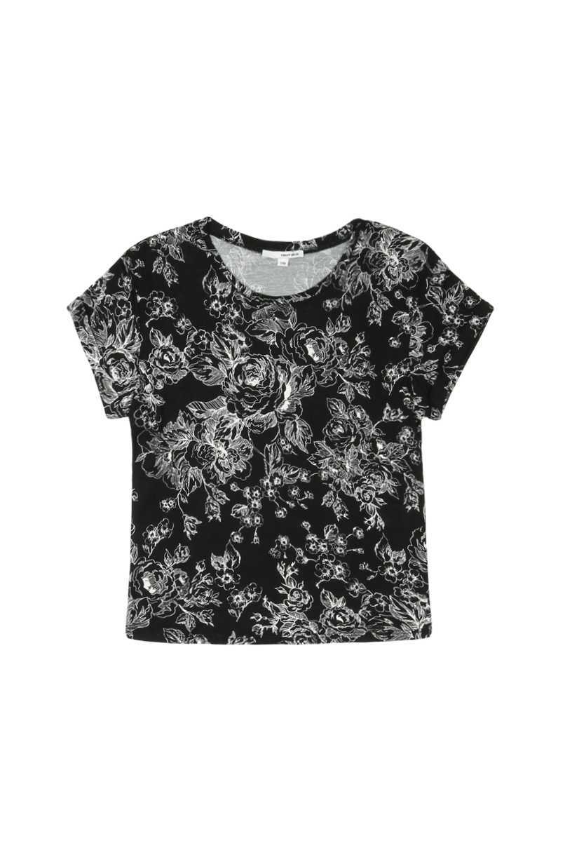 Tally Weijl fekete-fehér virágos T-shirt fotója