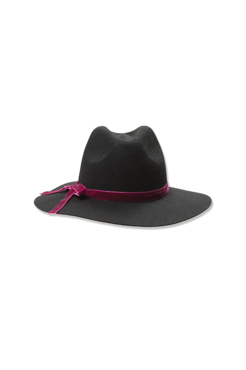 Tally Weijl fekete Fedora kalap pink díszítéssel fotója