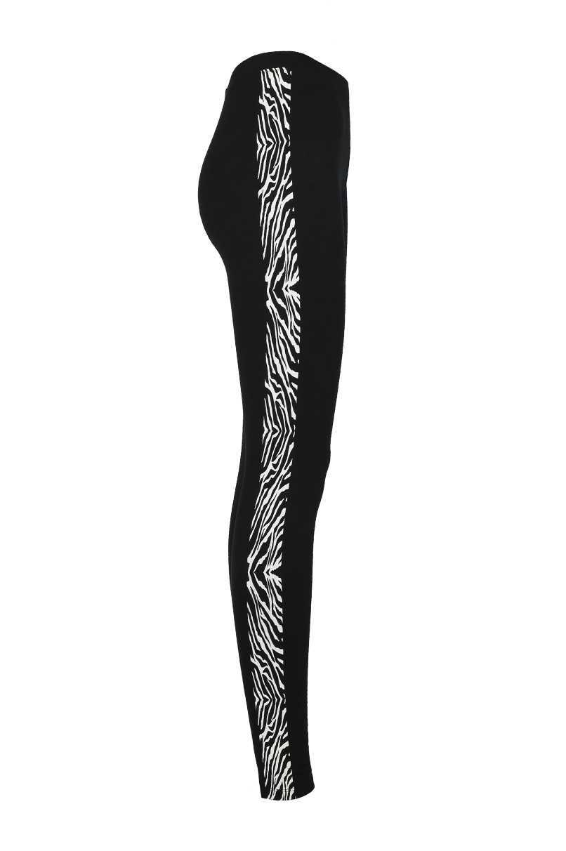 Tally Weijl fekete leggings zebra csíkokkal az oldalán 2015 fotója