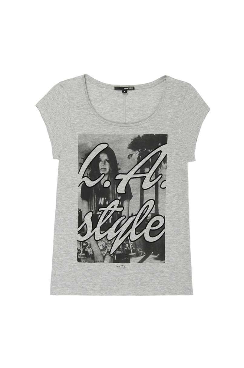 Tally Weijl szürke "L.A. Style" feliratos T-Shirt fotója