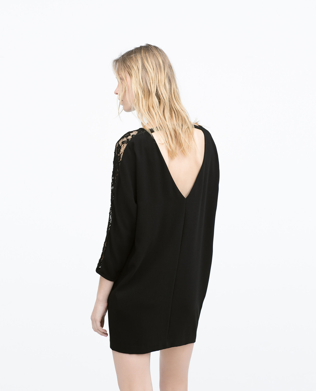 Zara fekete pulóver csipkebetétes ujjal 2015.02.23 #74542 fotója