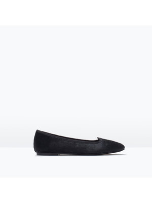 Zara fekete bőr slip-on cipő