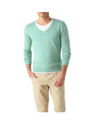 Promod pasztellzöld kötött férfi pulóver