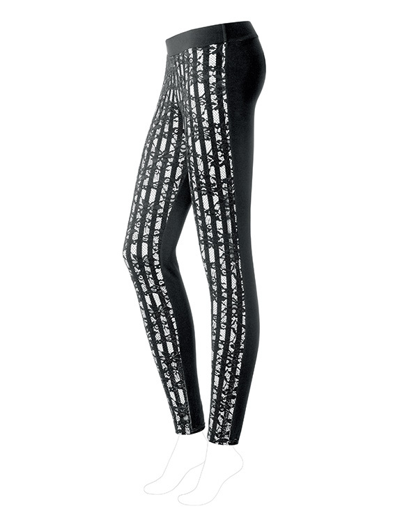 Calzedonia csipkemintás fekete leggings fotója