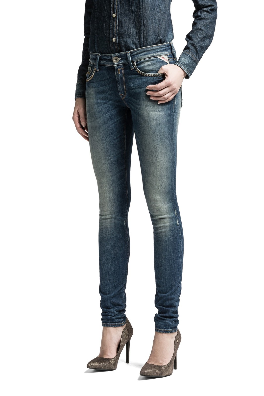 Replay női kék vintage öt zsebes skinny fit farmer 2015 fotója