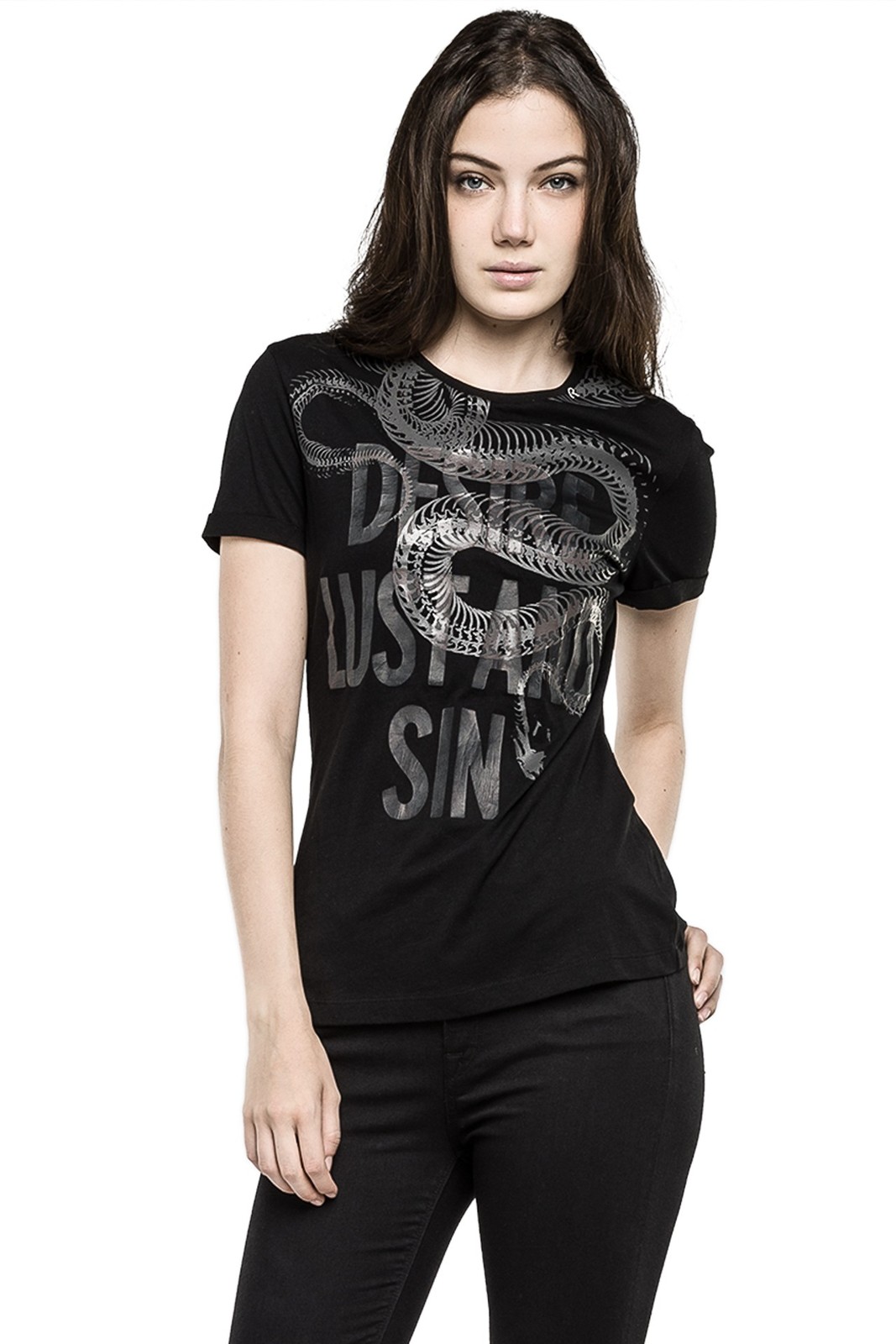 Replay márkás női fekete T-shirt fotója