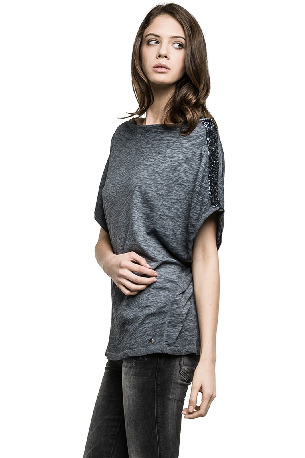 Replay kék pamut rövid ujjú laza T-shirt 2015 fotója