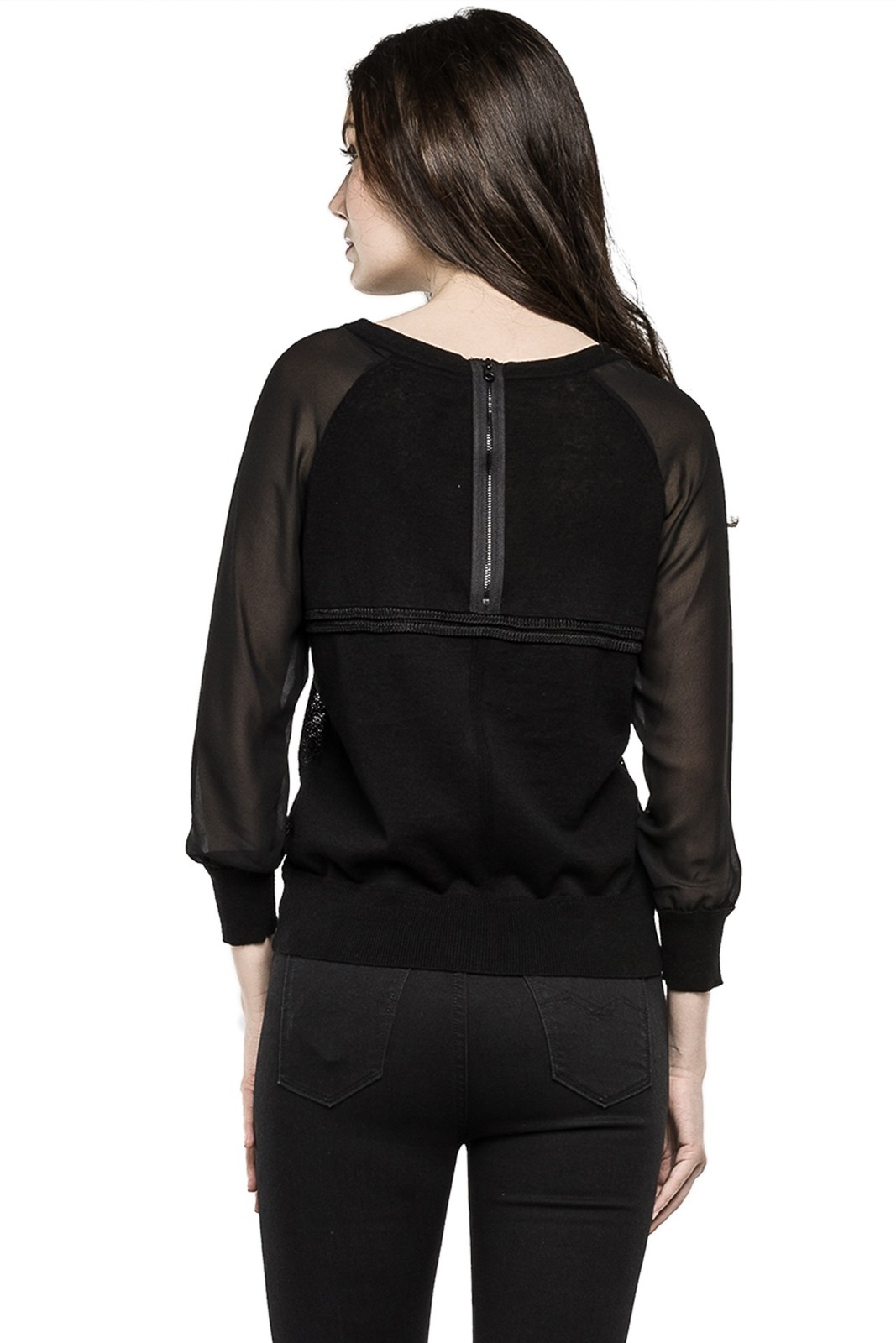 Replay női fekete pamut-lenvászon keverék pulcsi 2015.02.27 fotója