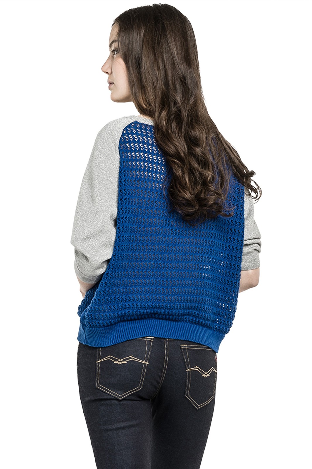 Replay női kék-szürke viszkóz-poliészter-pamut pulóver 2015 fotója