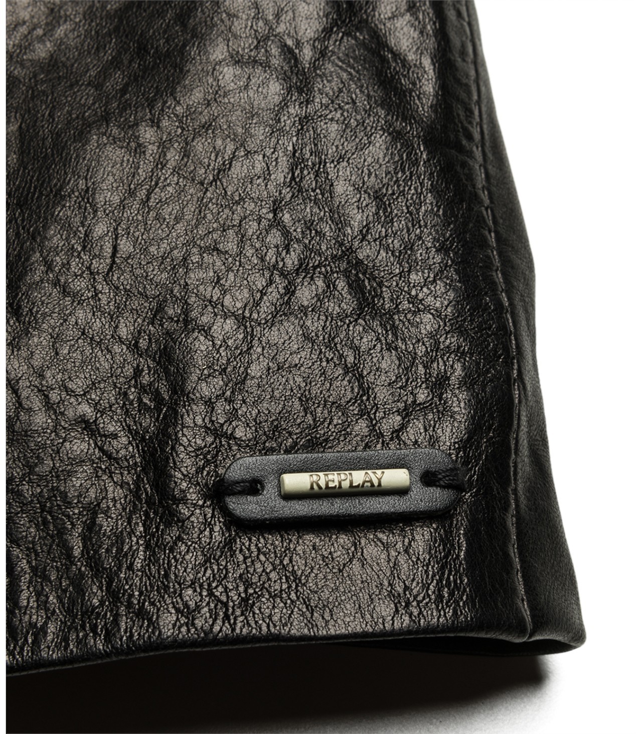 Replay stílusos női fekete gombos bőrkabát 2015.02.28 #79132 fotója