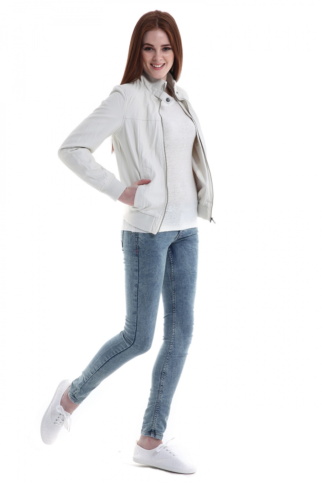 Terranova fehér textilbőr női dzseki 2015.02.28 fotója