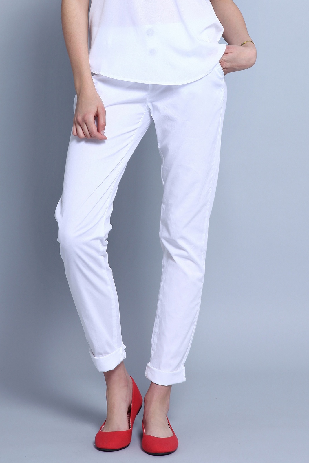 Terranova fehér női chino nadrág fotója