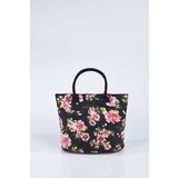 Terranova fekete virágos bevásárló táska