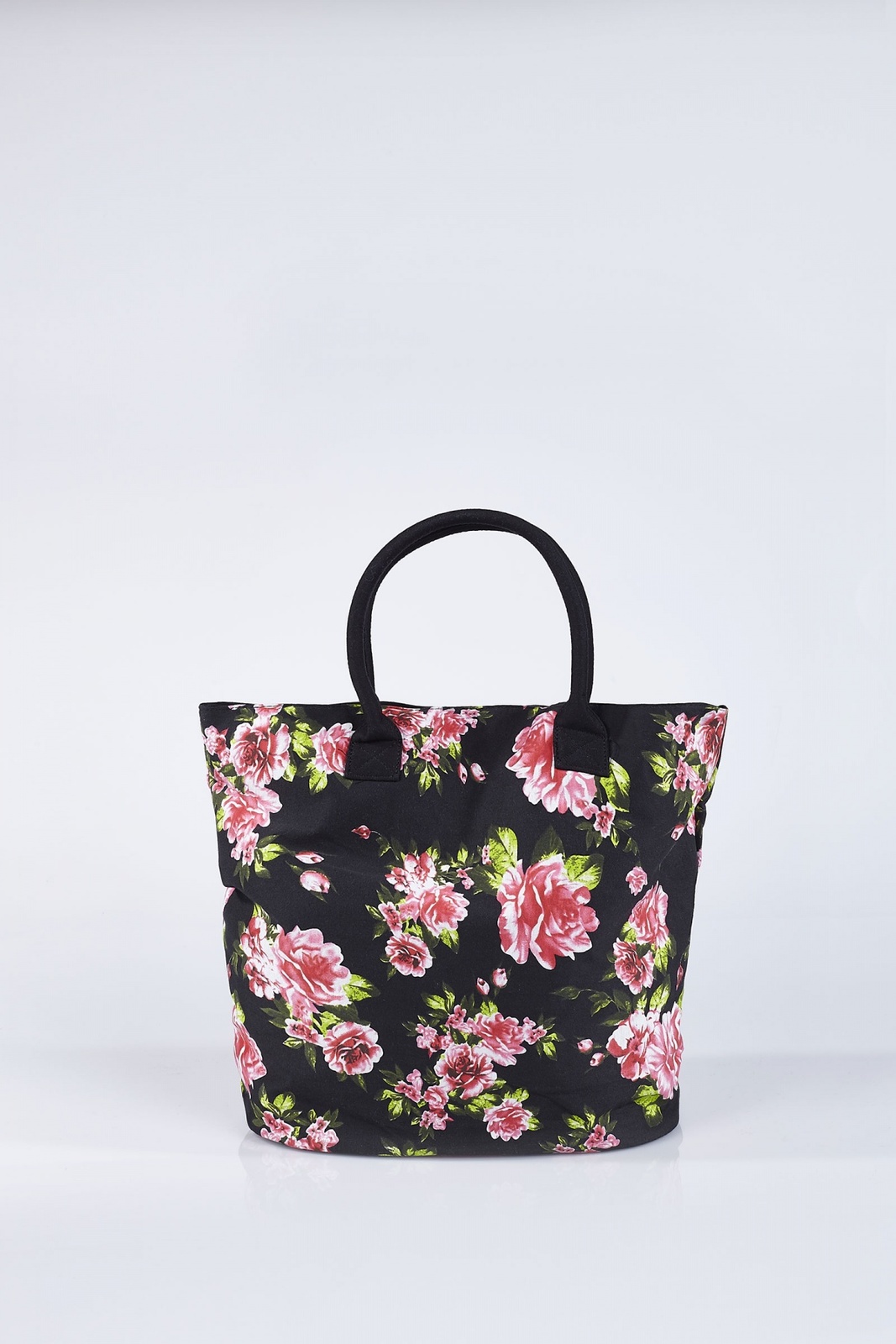 Terranova fekete virágos bevásárló táska 2015 fotója