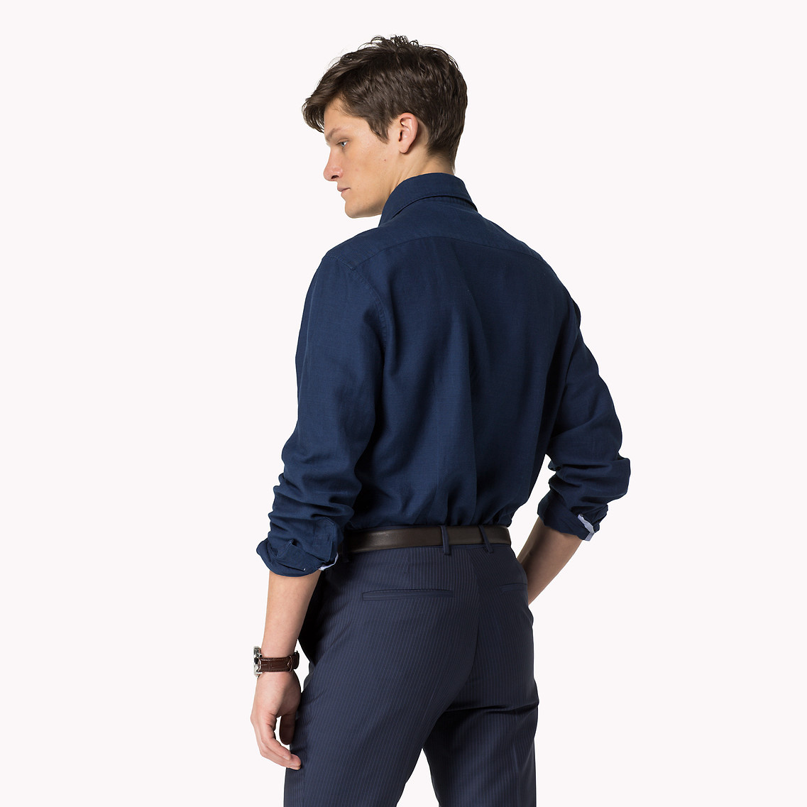 Tommy Hilfiger férfi sötétkék fitted pamut ing 2015 fotója