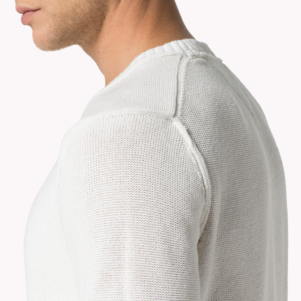 Tommy Hilfiger "H" logós fehér férfi pulóver 2015.03.01 fotója