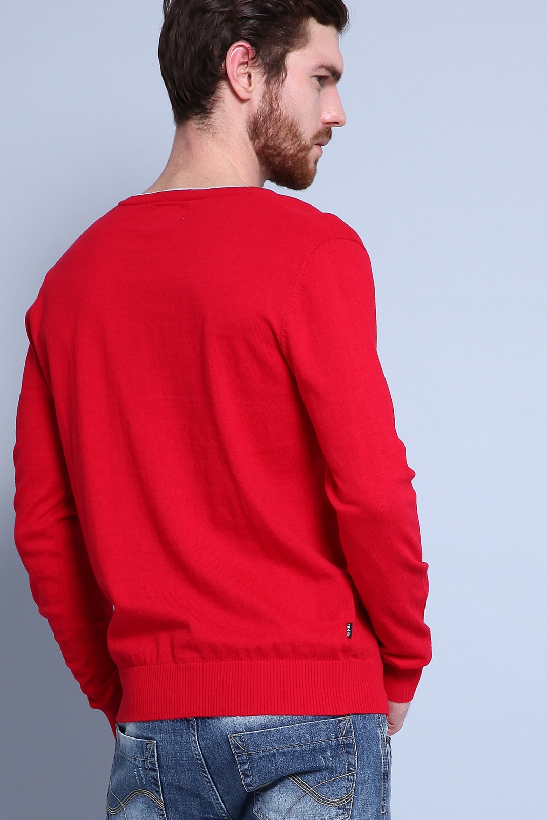Terranova V-nyakú férfi piros pulcsi 2015 fotója