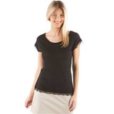 Camaieu fekete csipkés női t-shirt