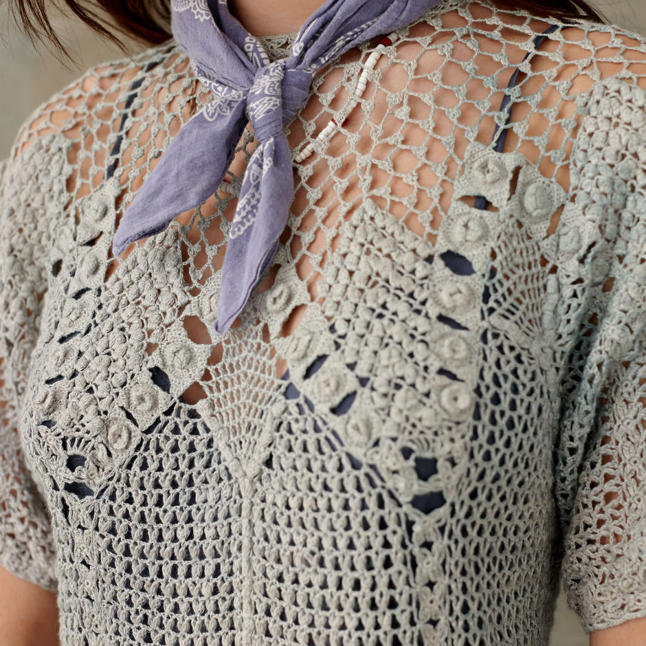 Ralph Lauren női horgolt lenvászon pulóver 2015.03.06 #83016 fotója