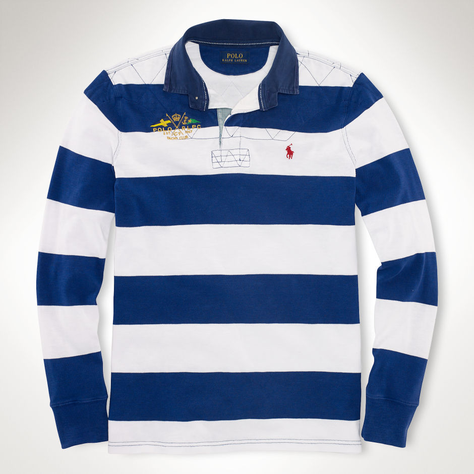 Ralph Lauren kék-fehér csíkos rugby pólóing 2015 fotója