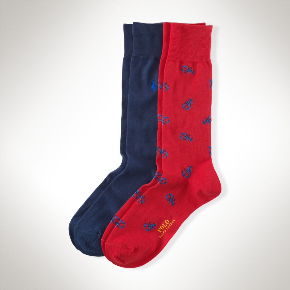Ralph Lauren homár mintás kék-piros zokni szett fotója