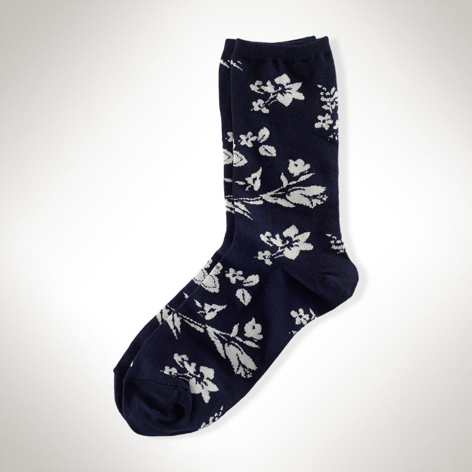 Ralph Lauren navy virágmintás zokni fotója