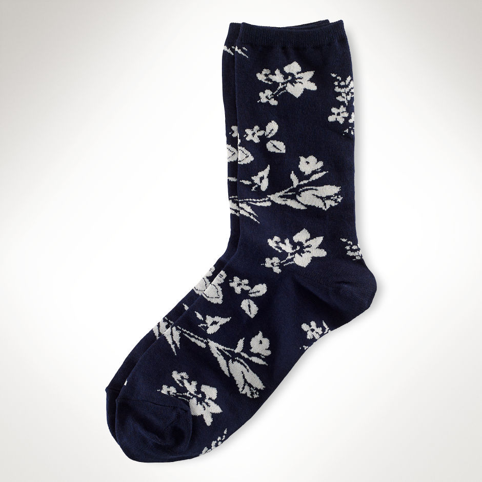 Ralph Lauren navy virágmintás zokni 2015 fotója