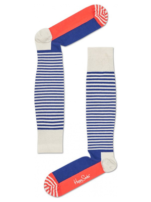 Happy Socks Compression Half Stripe Zokni 36-38, Kék Piros Fehér