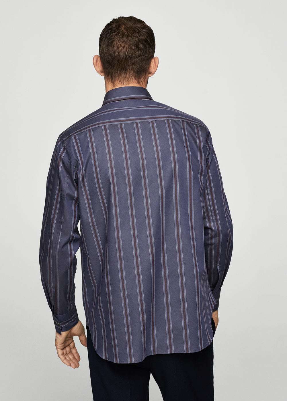 Mango csíkos slim-fit pamut ing fotója