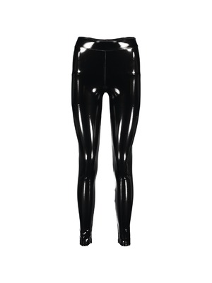 New Yorker női fekete latex hatású fényes leggings