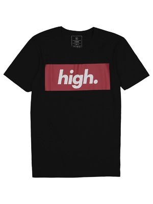 New Yorker férfi "high" feliratos fekete rövidujjú T-shirt